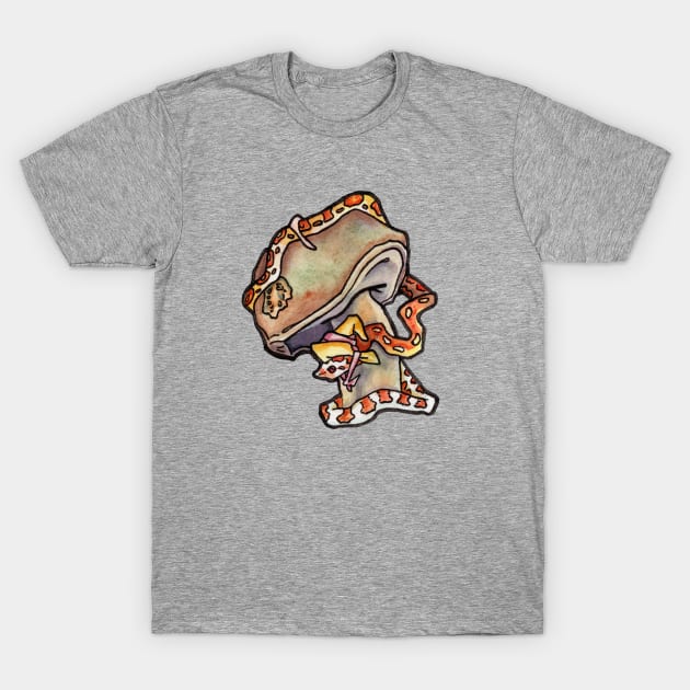 Witchy Little Snake with a Mushroom T-Shirt by JenTheTracy